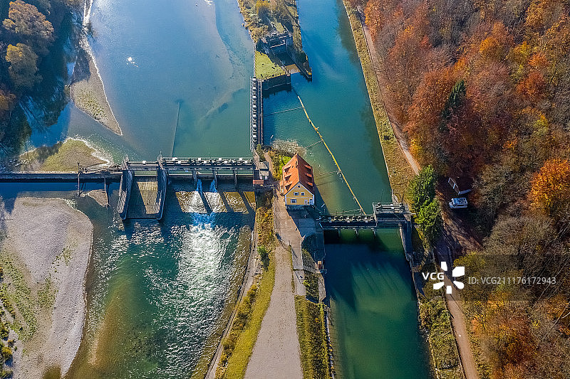 秋季 Großhesseloher 大桥风光图片素材