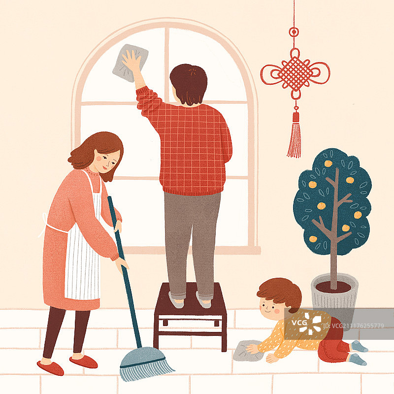 除尘打扫插画图片素材
