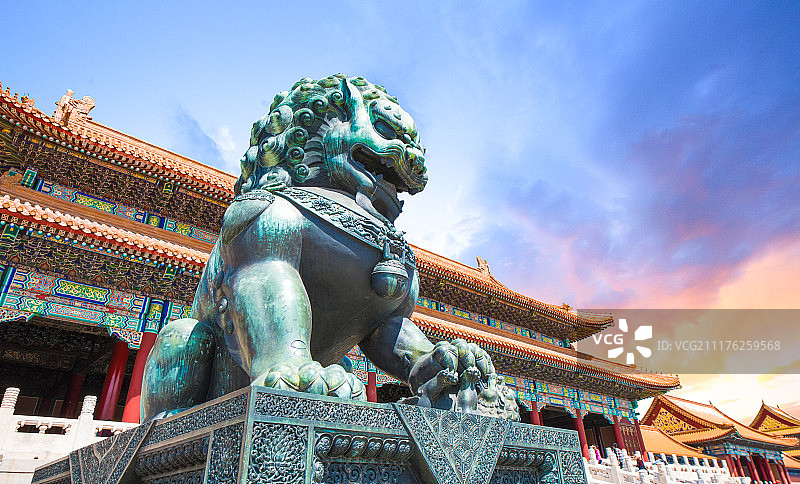 故宫铜狮图片素材