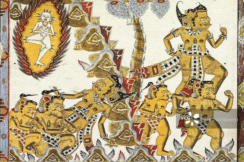 巴厘岛克隆功克塔戈萨亭卡马桑绘画图片素材