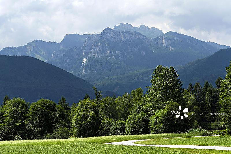 基姆高坎彭万德山风光，上巴伐利亚，巴伐利亚，德国，欧洲图片素材