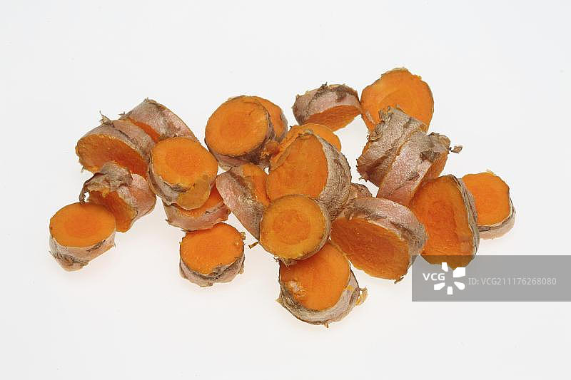 姜黄根切片图片素材