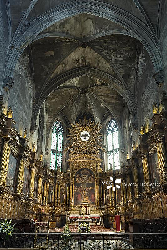 圣皮埃尔大教堂内部景观，阿维尼翁，沃克吕兹，法国，欧洲图片素材