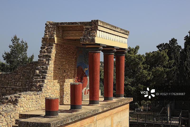 克里特岛克诺索斯米诺斯宫殿遗址图片素材