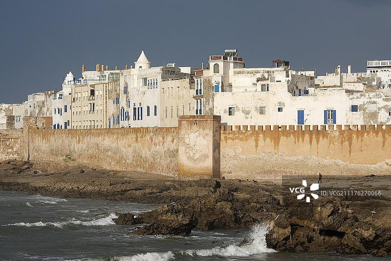 索维拉及其大西洋海岸的城墙景色，摩洛哥图片素材