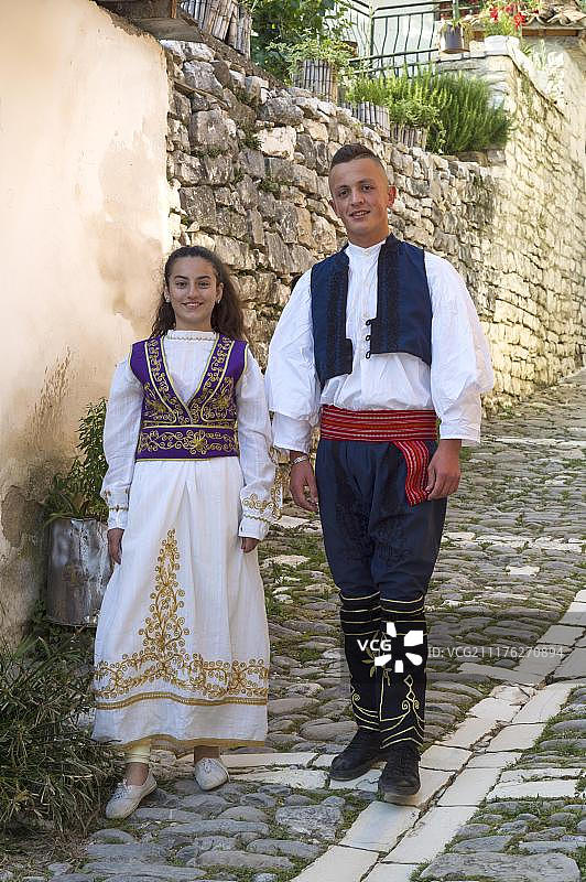 阿尔巴尼亚培拉特传统民俗表演团体图片素材