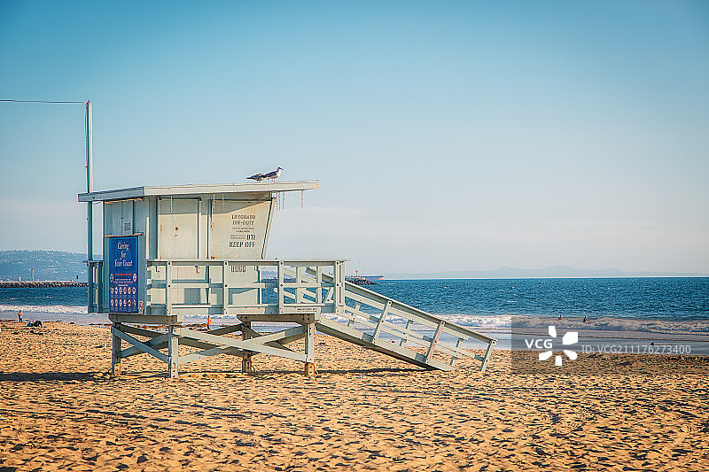美国洛杉矶威尼斯海滩海边阳光风景图片素材