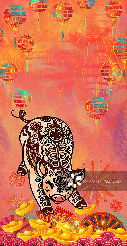 恭贺猪年2019图片素材