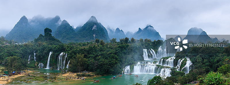 广西德天大瀑布图片素材