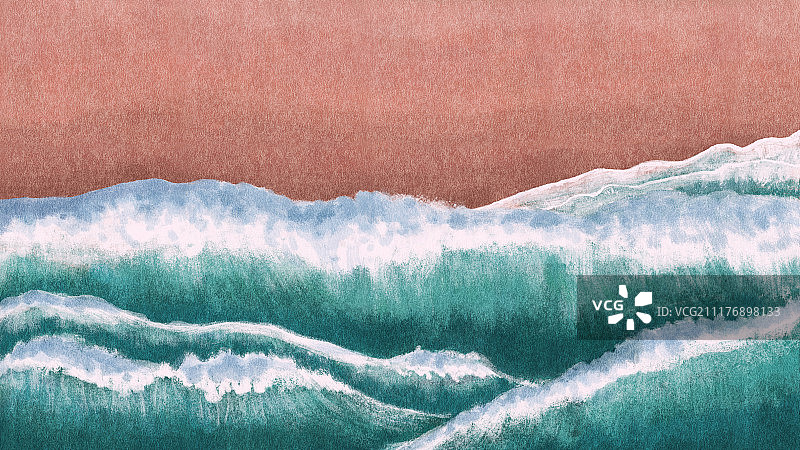 处暑 沙滩大海海浪图片素材