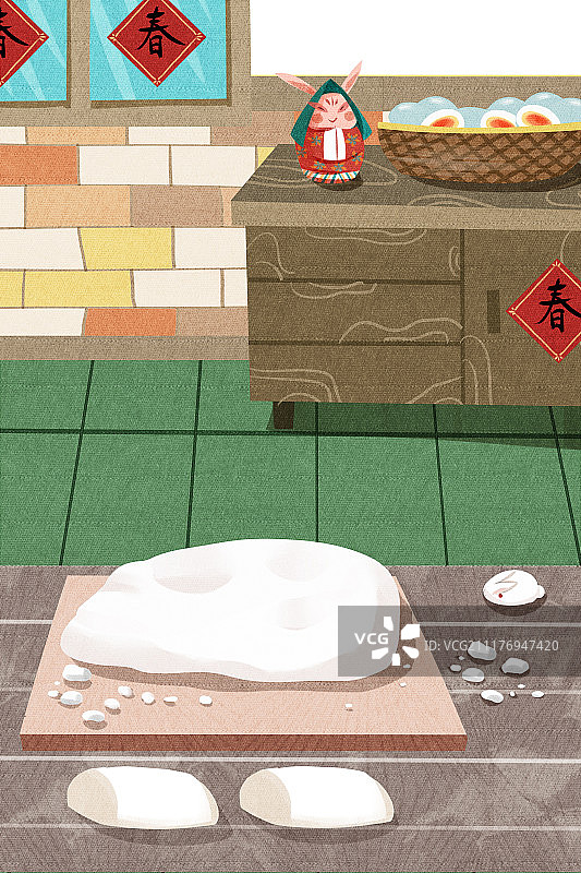 传统春节民俗场景系列图片素材