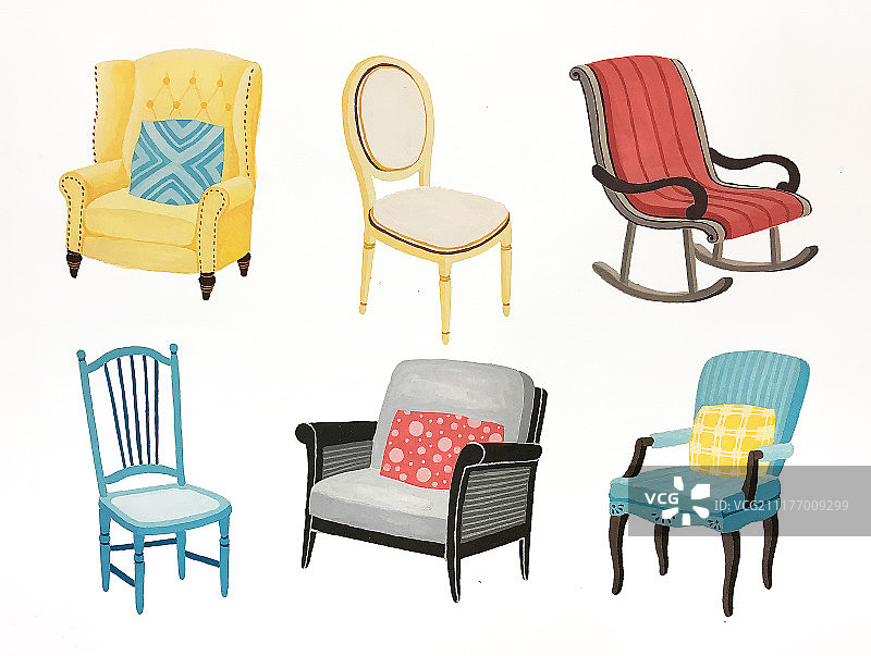 椅子沙发插画图片素材