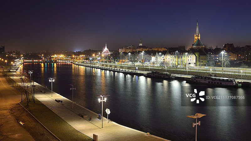 什切青夜景图片素材