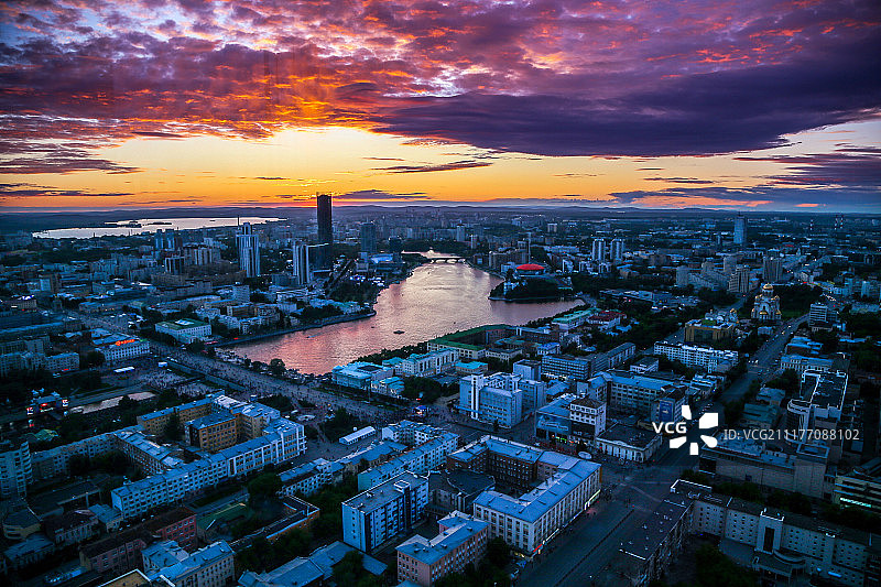 城市日落图片素材