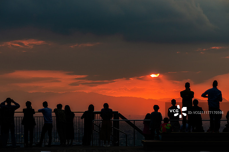 日落剪影图片素材