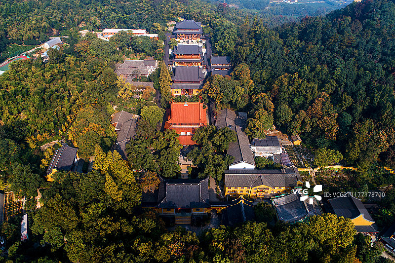 航拍杭州上天竺寺法喜寺图片素材