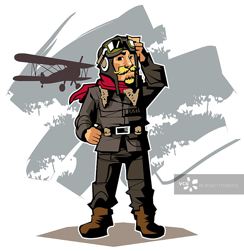 职业矢量插画：飞行员图片素材