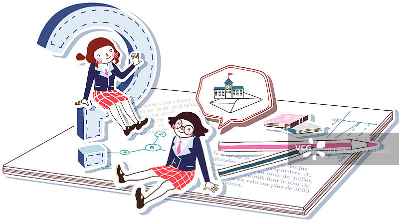 高等教育主题矢量插图图片素材