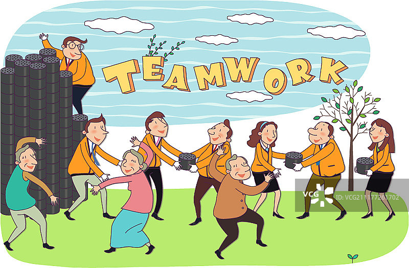 团队合作概念矢量插画图片素材