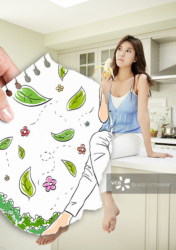 记事本草图和照片的合成图像图片素材