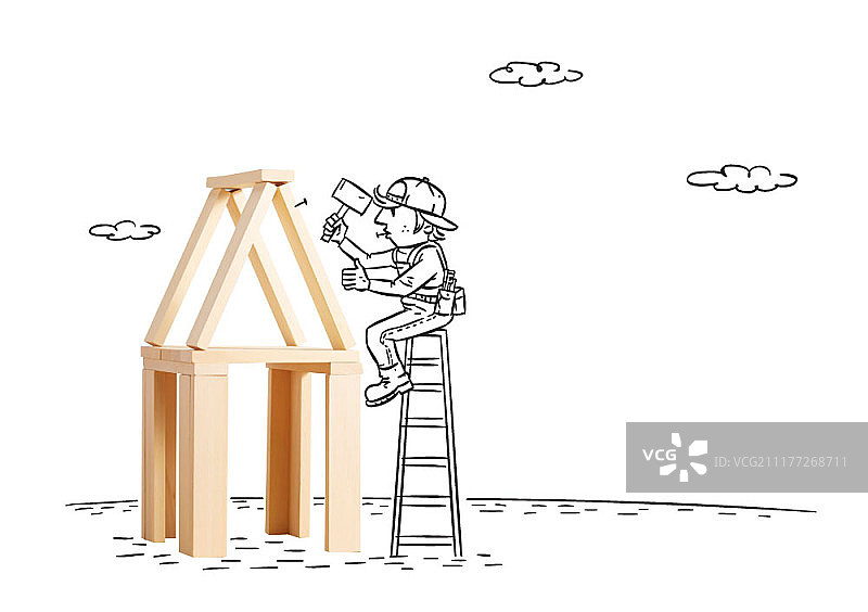 木匠合成图图片素材