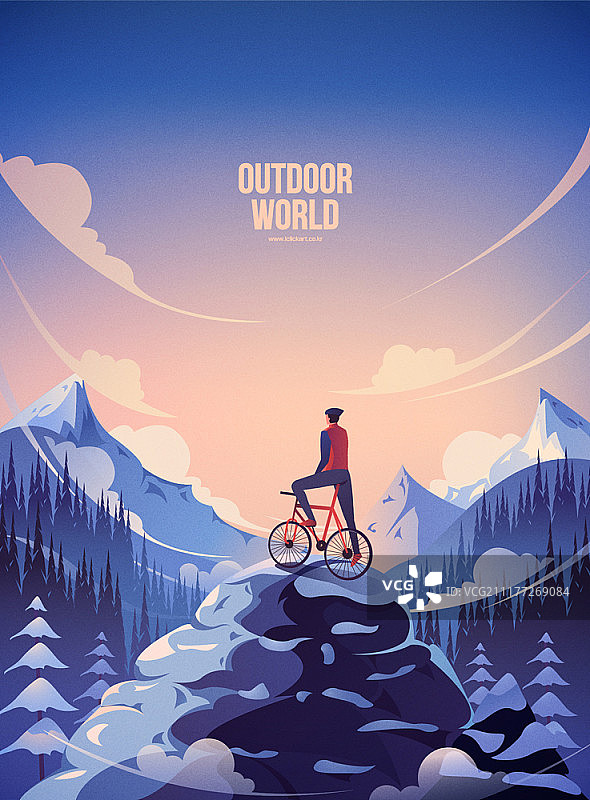 冬季风景矢量插画图片素材