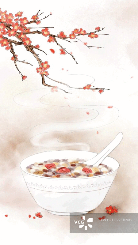 水墨中国风腊八节动图图片素材