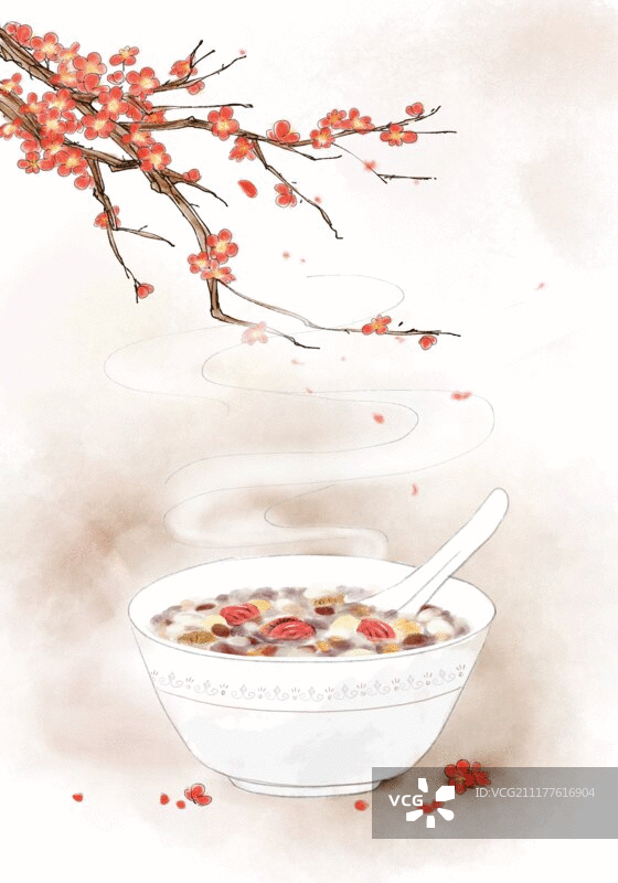 水墨中国风腊八节动图图片素材