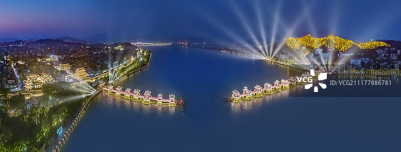 江两岸光影秀图片素材