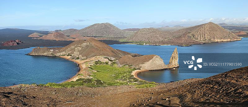 巴托洛梅岛地峡，顶峰岩，加拉帕戈斯群岛，联合国教科文组织世界遗产，厄瓜多尔，南美洲图片素材