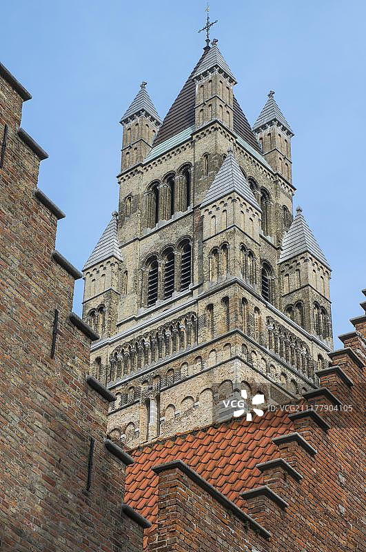 比利时布鲁日历史中心圣母教堂，联合国教科文组织世界遗产图片素材
