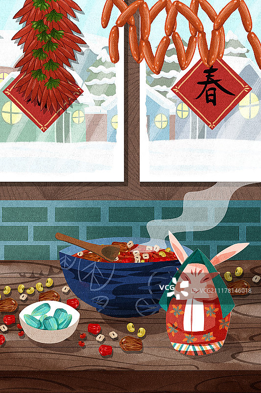 可爱喜庆腊八节场景系列图片素材