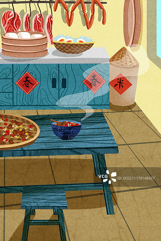 可爱喜庆腊八节场景系列图片素材