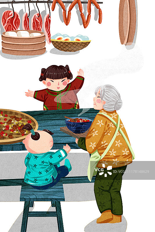 可爱喜庆腊八节人物系列图片素材