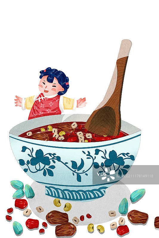 可爱喜庆腊八节人物系列图片素材