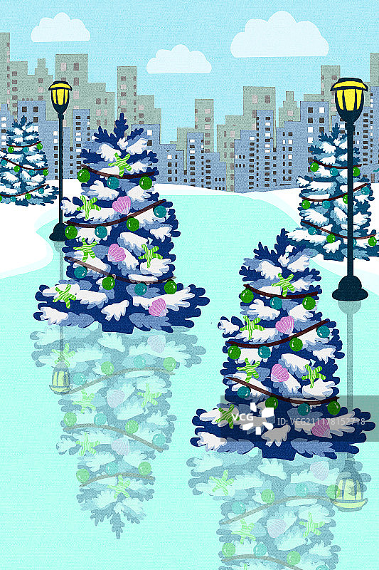 小清新可爱圣诞节场景系列图片素材