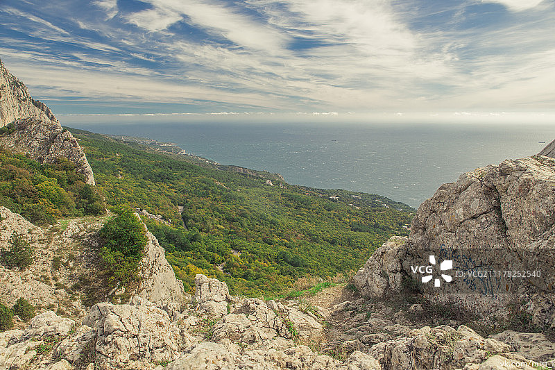 岩石对天的高角度视图图片素材