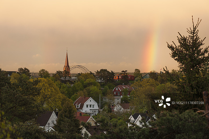 金色彩虹图片素材