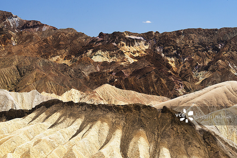 死亡谷Zabriskie Point的荒地，加利福尼亚州图片素材