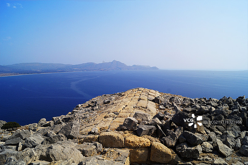 林多斯，罗德岛，希腊图片素材