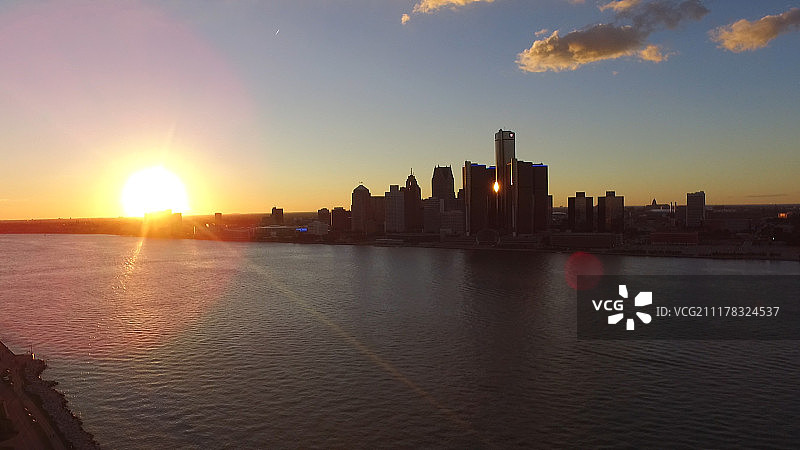 底特律天际线图片素材