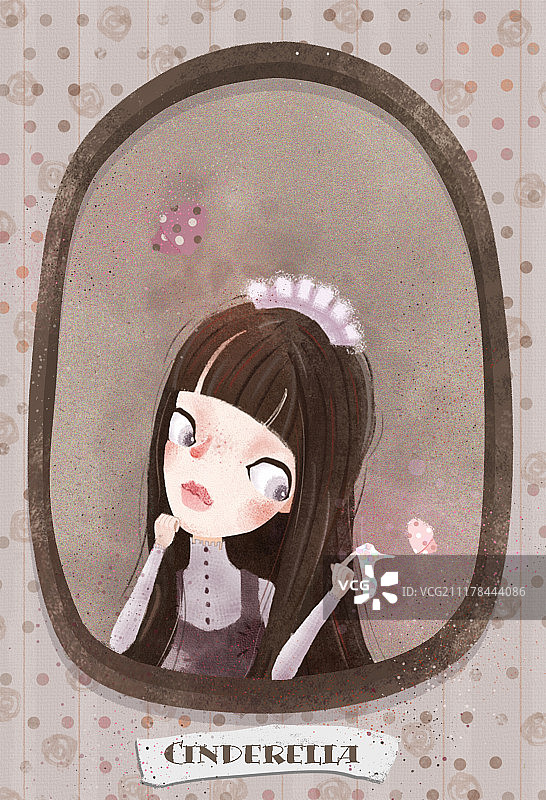 灰姑娘复古小肖像图片素材