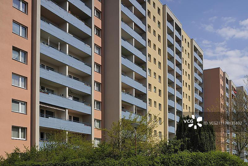 格罗皮乌斯城，卫星居民点，大型住宅区，拥有18000套公寓的卫星城镇，新克尔恩，柏林，德国，欧洲图片素材