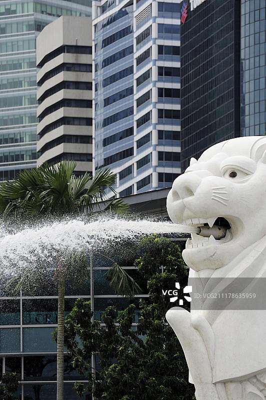 鱼尾狮：新加坡中央商务区地标图片素材