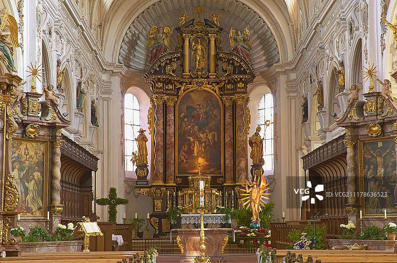 德国巴伐利亚施泰因加登圣约翰修道院教堂图片素材