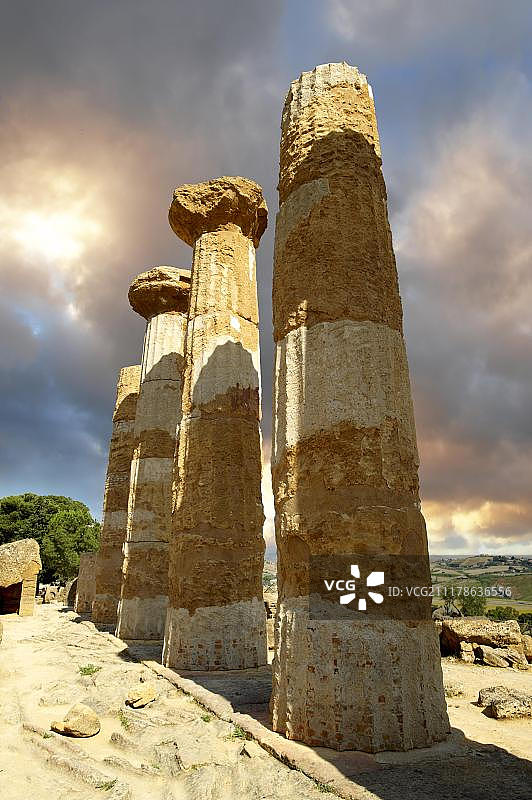 阿格里真托赫拉克勒斯神庙，意大利西西里图片素材