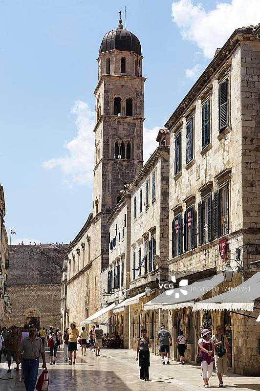 克罗地亚杜布罗夫尼克卢扎广场的主街道图片素材