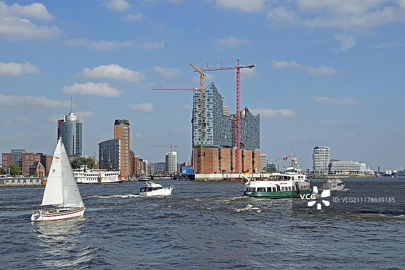 德国汉堡易北爱乐厅、马可波罗塔和联合利华大厦图片素材