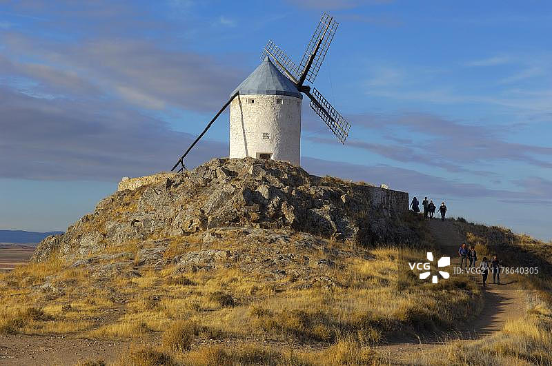 孔苏埃格拉风车，托莱多省，堂吉诃德之路，卡斯蒂利亚-拉曼查，西班牙，欧洲图片素材