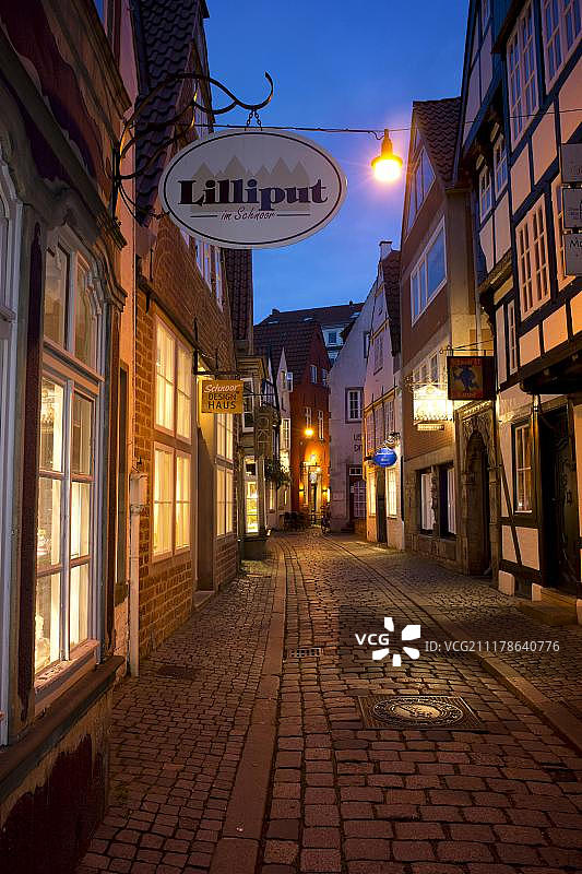 德国不来梅老城区施诺尔区图片素材